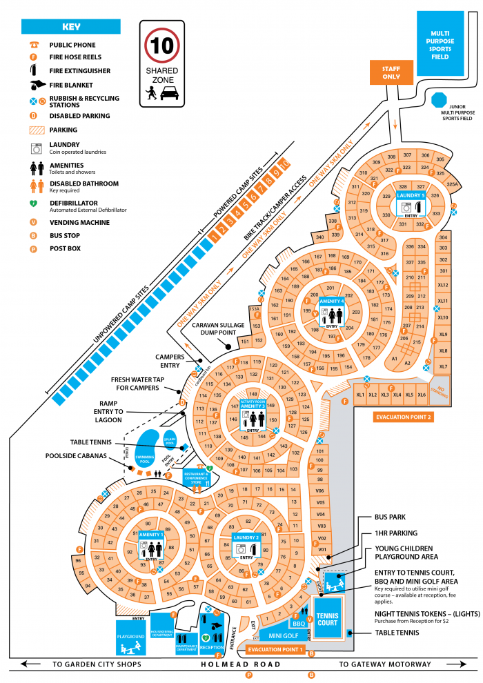 Park Map | Brisbane Holiday Village